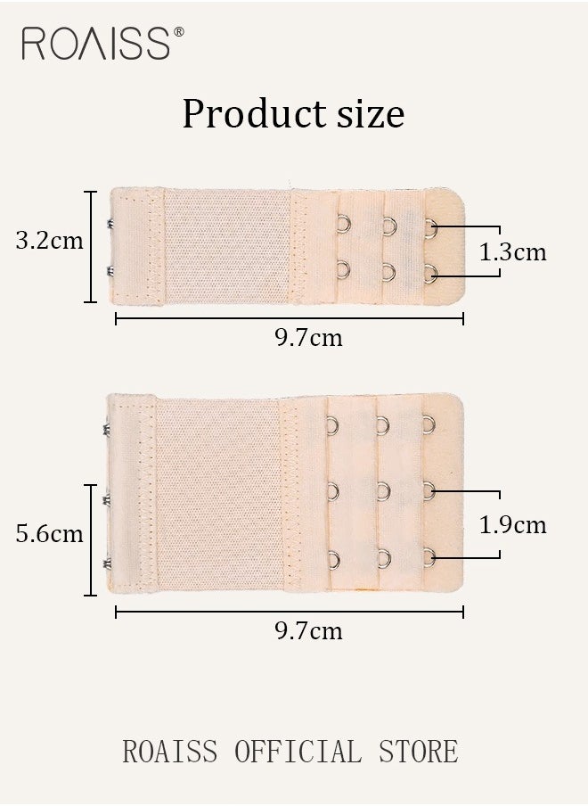 roaiss - 6 Pack High Elastic Bra Extension Buckle Set for Women - Bralette Length Adjustment - Bra Back Universal Two and Three Rows - Skin-friendly Fabric - Bra Strap Extender - Image 1
