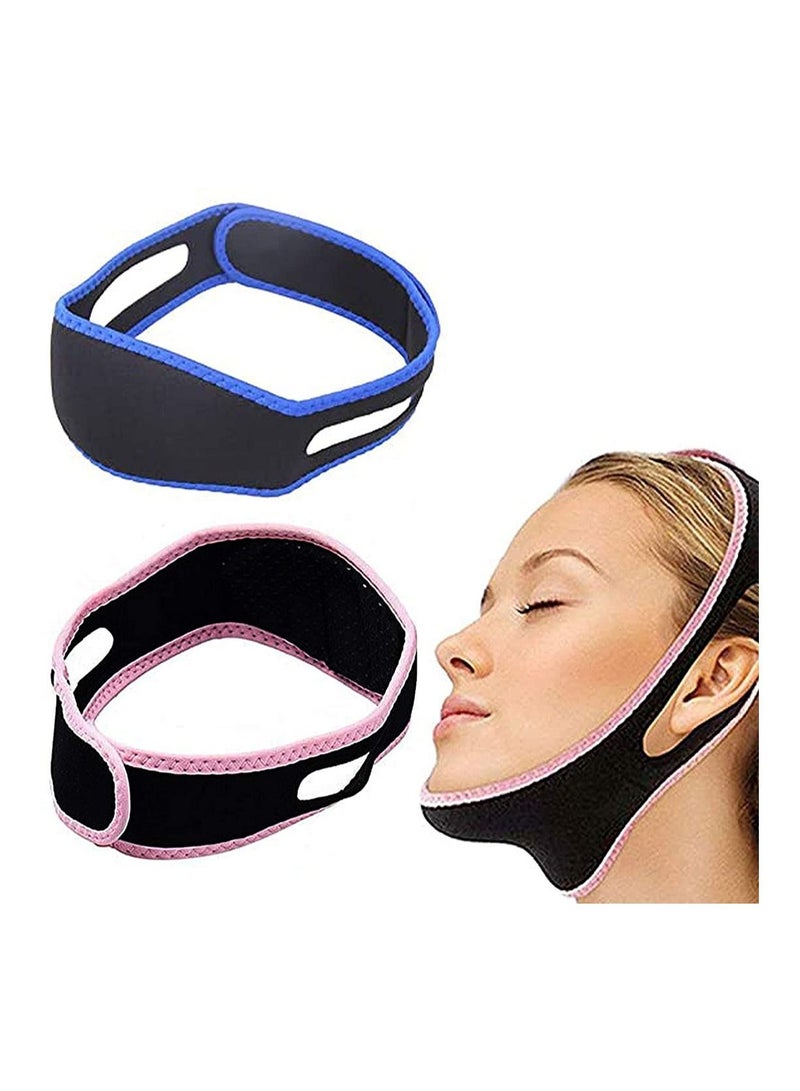 Y&D 2 PCS V Shaped Slimming Face Mask Facial Strap Pain-Free Lifting Bandage For Women Eliminates Sagging Skin Firming Anti-aging  - Image 1