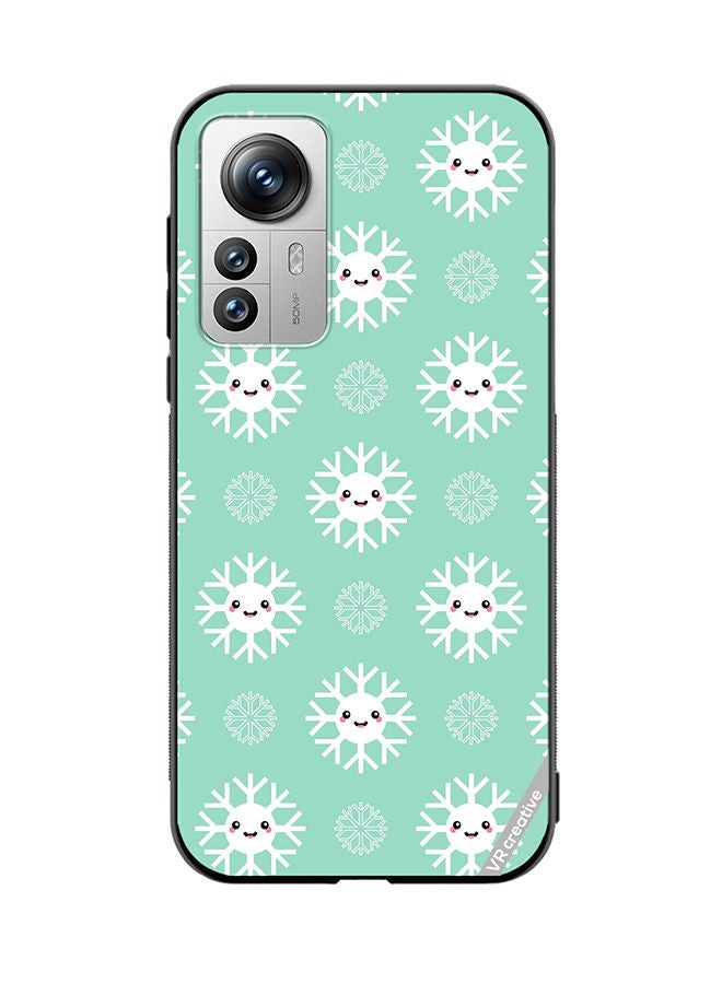 VR CREATIVE Protective Case Cover For Xiaomi 12 Pro Cute And Happy Snowflakes Characters Design Multicolour - Image 1