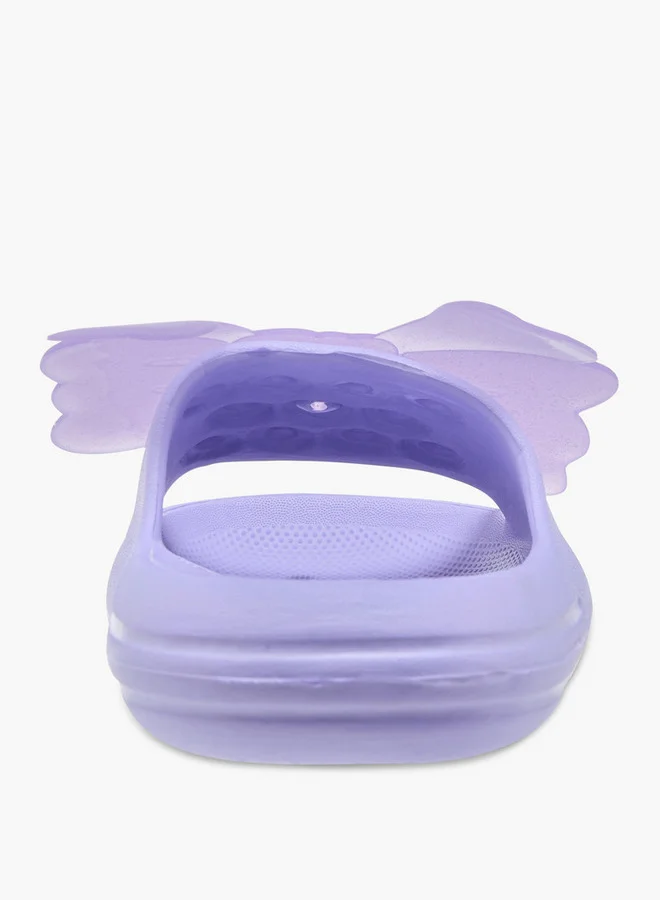 Aqua Girls Butterfly Accent Slip-On Slides