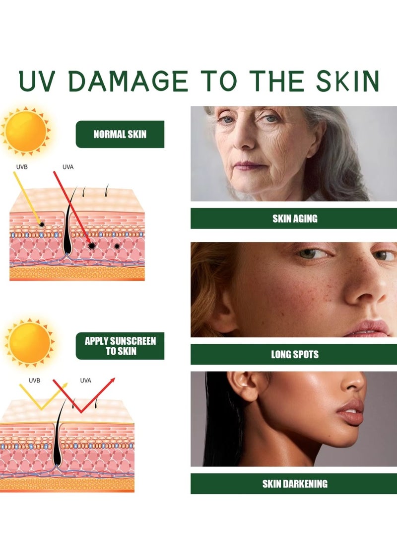 OUHOE 50ml Aloe Soothing Sun Cream Moisturizing Skin Protect Aloe Facial Soothing Sun Cream Refreshing UV Protect SPF 50 Natural Sunscreen Anti Sunblock SPF 50 UV Protection Sunscreen Gel - Image 2