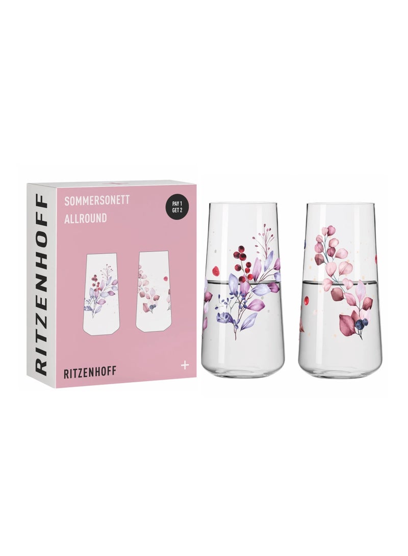 RITZENHOFF Drinking Glasses Set of 2 (614 ml), Water & Juice Glass, Cocktail Glass for Everyday Use, Premium Crystal Glass, Dishwasher Safe, Exclusive Gift Box, Made in Germany - Image 1