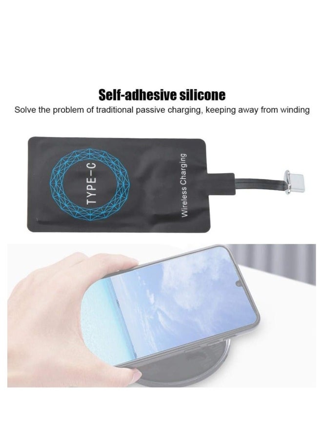 Generic - 2Pcs Type C Adapter with Fast & Smart Microchip Technology, Magic Tag USB C Wireless Charging Receiver Chip for All Type C Cellphones - Image 1