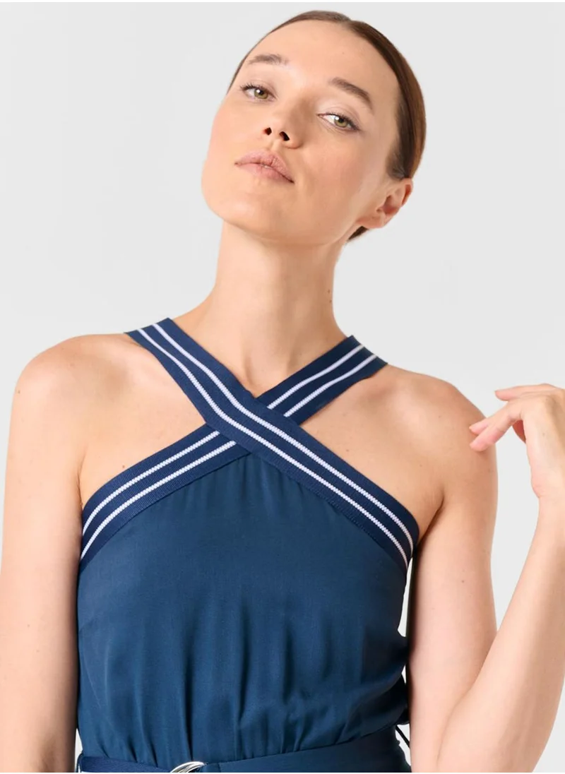 Jimmy Key Halter Neck Belted Dress
