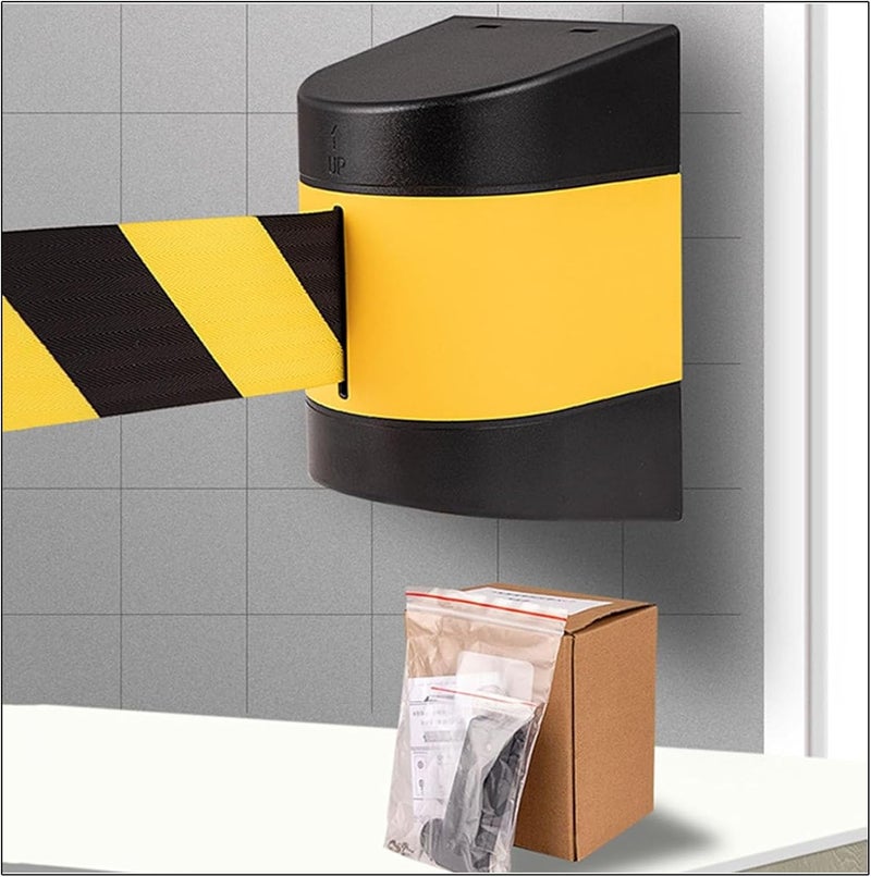 Wall Mount Retractable Belt Barrier, Crowd Control Wall Barrier, with mounting Accessories, for Playground Park Hotel Crowd Control (5M/16.4FT) - Image 3