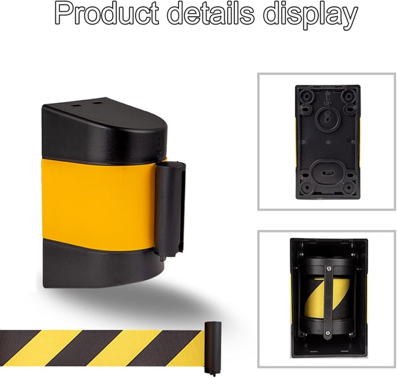 Wall Mount Retractable Belt Barrier, Crowd Control Wall Barrier, with mounting Accessories, for Playground Park Hotel Crowd Control (5M/16.4FT) - Image 4