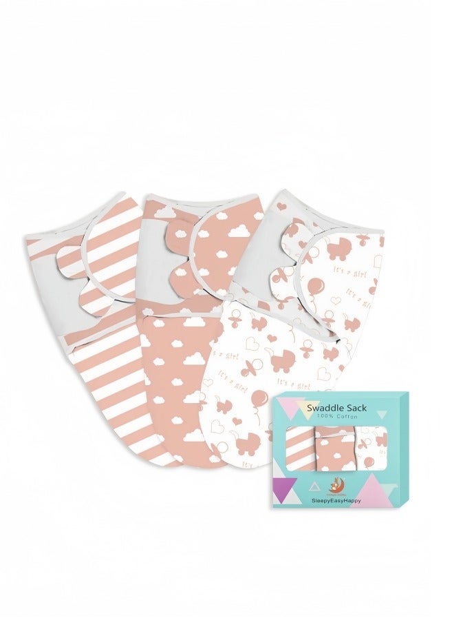 GGEROU 3-Pack Baby Swaddle Wrap Sleep Sacks, Newborn Swaddlers Blanket Wrap, Breathable and Skin-Friendly Cotton, Baby Swaddle 0-3 Months  - Image 1