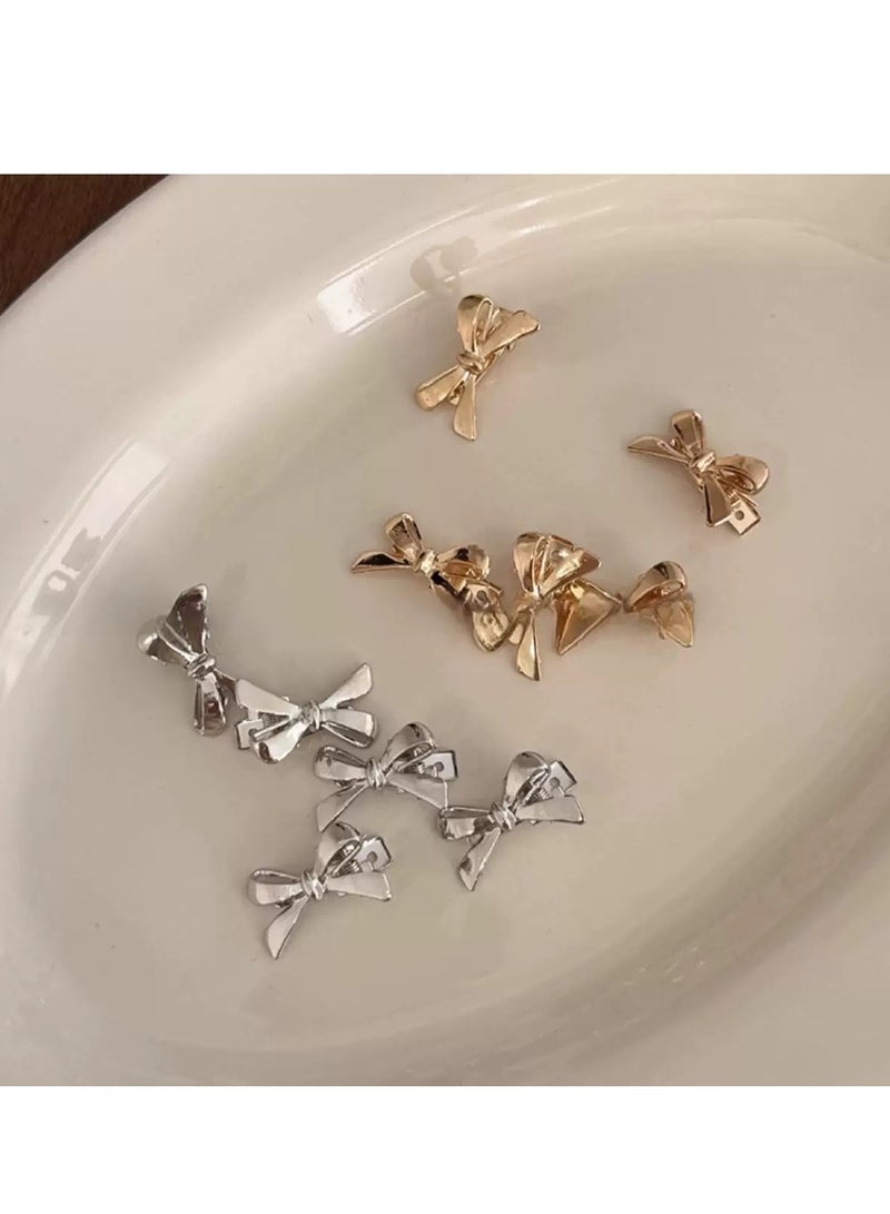 چينيرال براند 8 قطعة صغيرة من الذهب والفضة القوس مشبك للشعر ، ومناسبة للنساء والفتيات الحلو المضادة للانزلاق القوس زخرفة الشعر