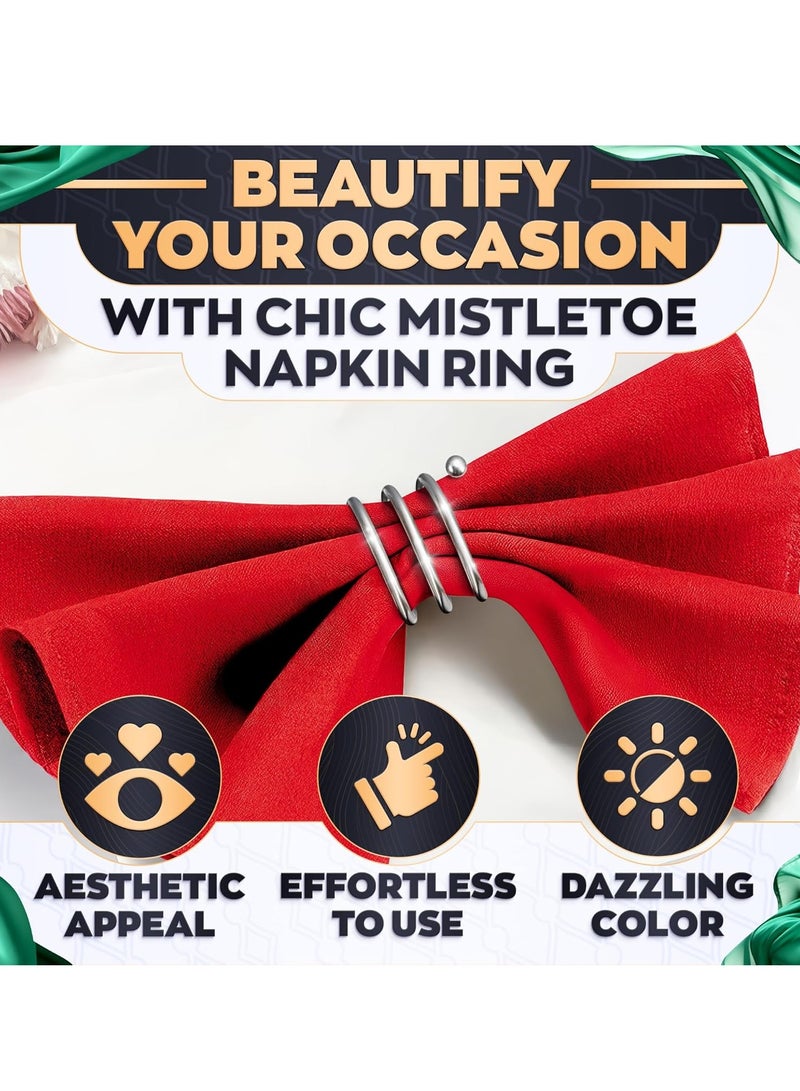 Y&D Luxurious Silver Hotel Napkin Rings Elegant Spring Napkin Rings Silver with Sturdy Metal Design Napkin Rings Buckles Set Spiral Metal Napkin Ring Holder Napkin Rings Restaurant Napkin Ring Hotel Dining Table Towel Napkin Ring Set Western-Style Napkin Ring for Dinning Table Decorations Wedding Holiday Parties Dining Decor - Image 3