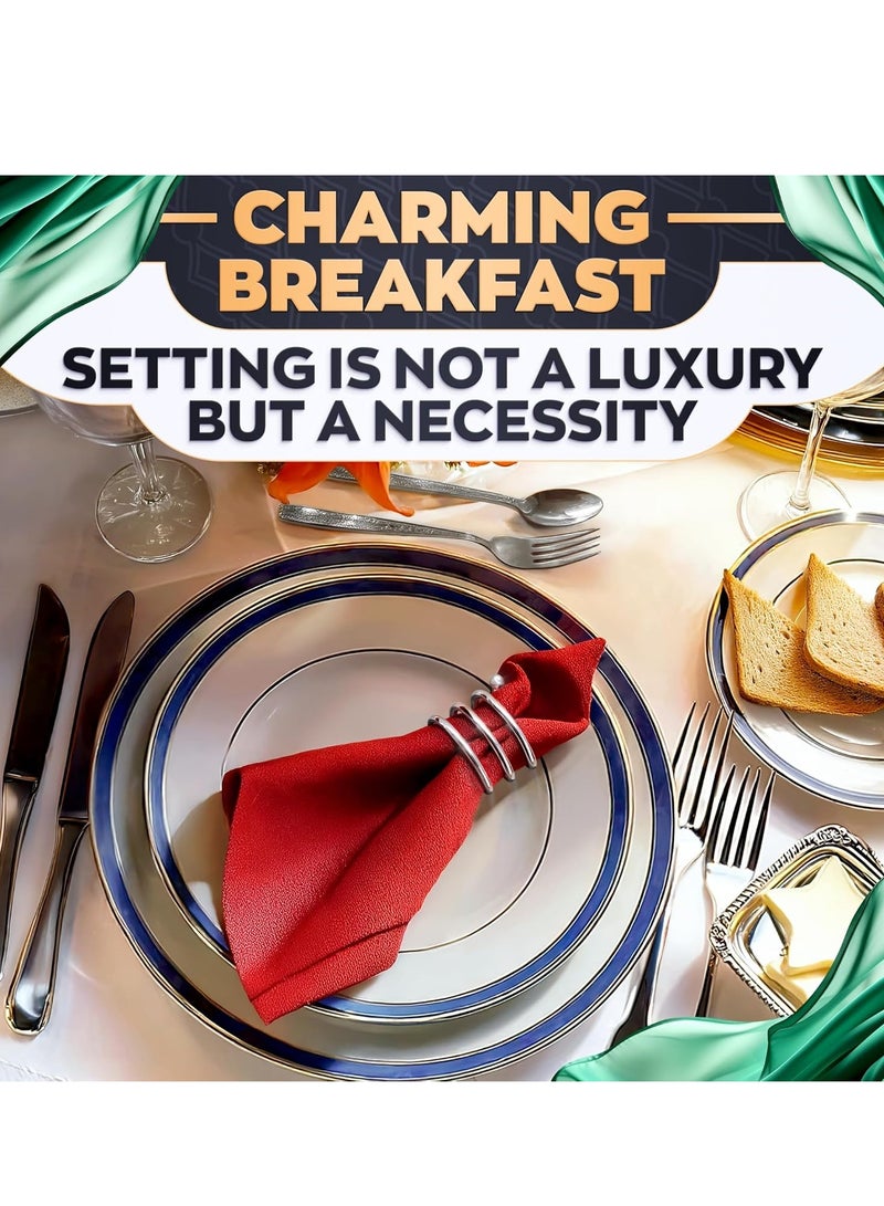 Y&D Luxurious Silver Hotel Napkin Rings Elegant Spring Napkin Rings Silver with Sturdy Metal Design Napkin Rings Buckles Set Spiral Metal Napkin Ring Holder Napkin Rings Restaurant Napkin Ring Hotel Dining Table Towel Napkin Ring Set Western-Style Napkin Ring for Dinning Table Decorations Wedding Holiday Parties Dining Decor - Image 5