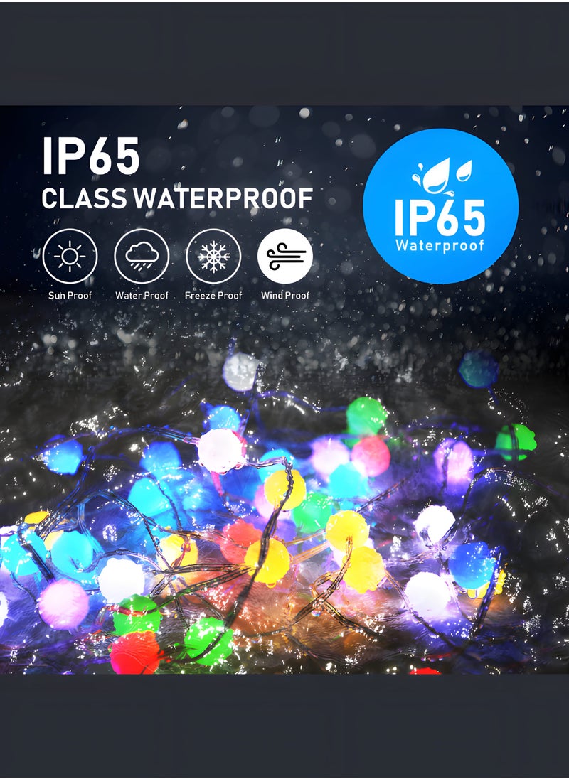 10M 66LED Globe Fairy Lights - Colorful Copper Wire Fairy String Lights - 16 Single Colors, 4 Music Modes, 2 APP DIY Modes, Bluetooth, USB Powered, Remote Control for Wedding Party Home Decoration