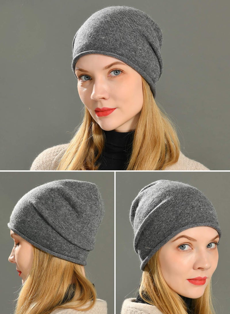 SOLARAE قبعات بوني صوفية للنساء مزيج من الكشمير والصوف دافئة وناعمة قبعات مريحة شتوية - Image 2
