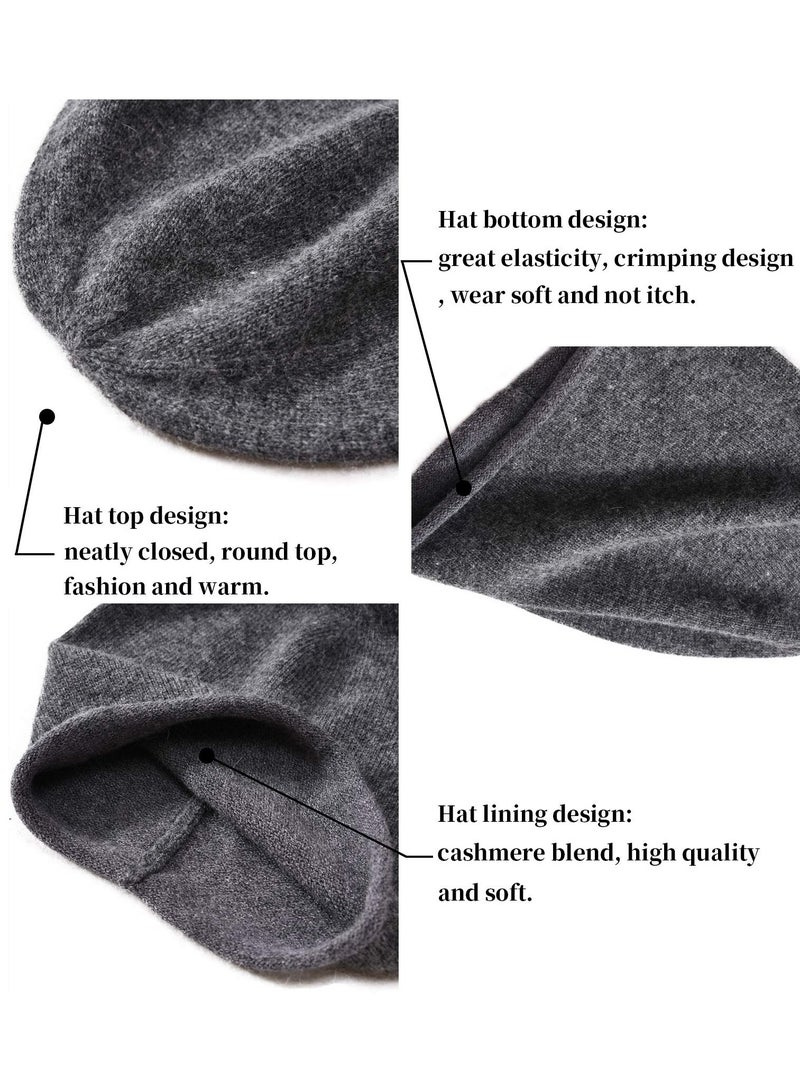 SOLARAE قبعات بوني صوفية للنساء مزيج من الكشمير والصوف دافئة وناعمة قبعات مريحة شتوية - Image 5