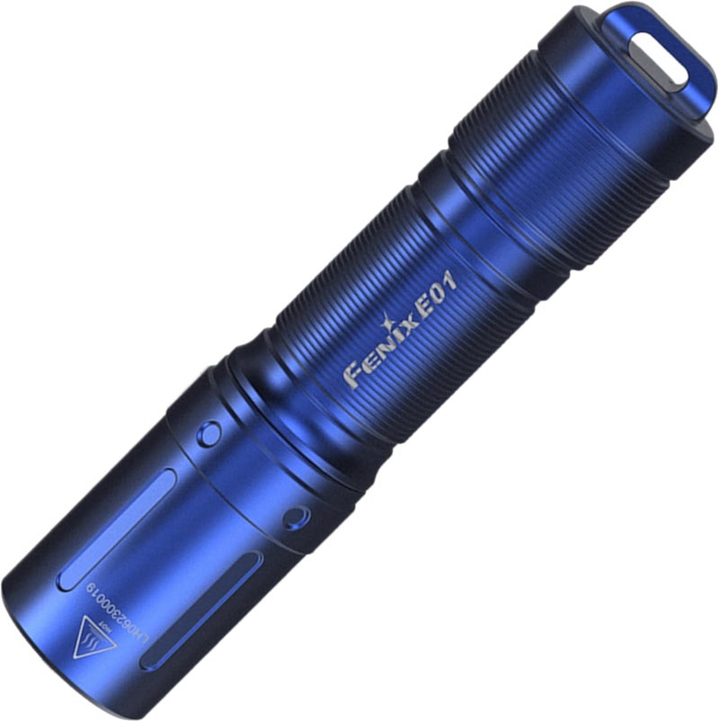 Fenix E01 V2.0 Blue Mini Keychain Torch - 100 Lumens, 35m Range, 25 Hours Max Runtime, AAA Battery Powered, IP68 Waterproof - Image 1