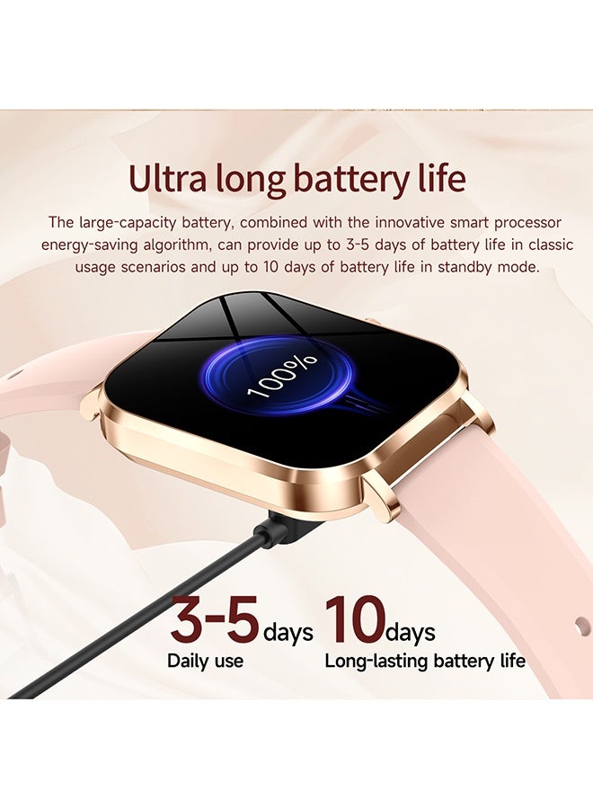 RollsTimi  Smart Watch for Women, 1.75" Smartwatch with Sleep Monitor, 100+ Sport Modes, IP68 Waterproof Fitness Watches for Android & iPhone, Pink - Image 3