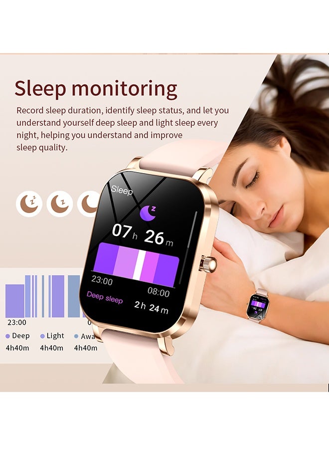 RollsTimi  Smart Watch for Women, 1.75" Smartwatch with Sleep Monitor, 100+ Sport Modes, IP68 Waterproof Fitness Watches for Android & iPhone, Pink - Image 4
