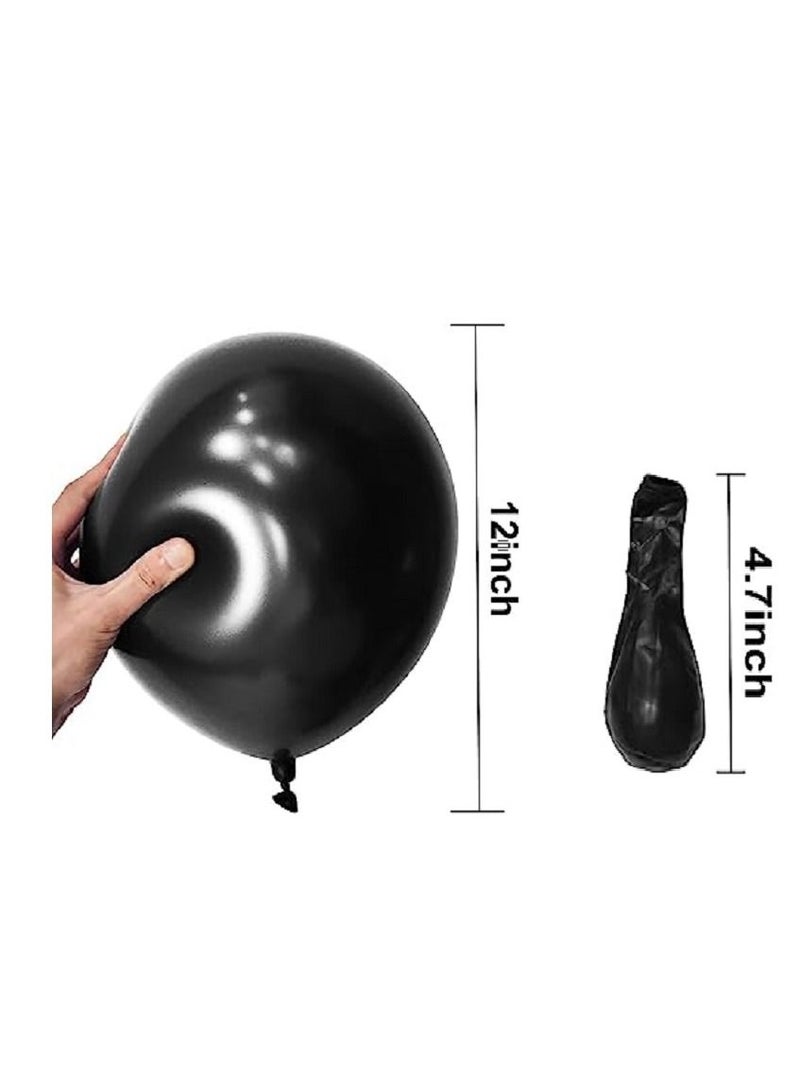 Boxwoods 70 PCS Of Black Silver Chrome And Confetti Helium Quality Balloons - Image 3