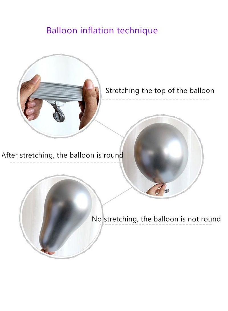 Boxwoods 70 PCS Of Black Silver Chrome And Confetti Helium Quality Balloons - Image 5