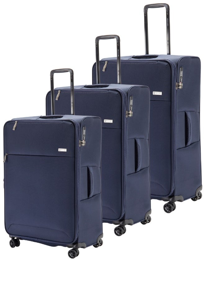 pierre cardin Pierre Cardin Softside Luggage Set of 3, Lightweight and Darable Material , TSA Lock, UNISEX Travel Suitcase  - Image 1