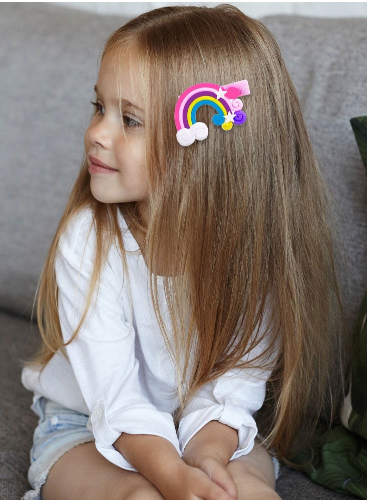 CATANES 8 Packs For Hair Clips Cloud Ornaments and Lollipop Colourful Flatback Polymer Hair Clips - Image 5