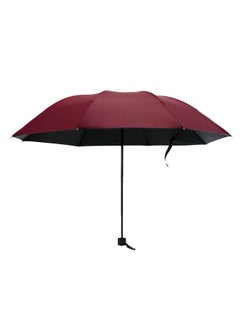 Kuber Industries Kuber Industries 3 Fold Manual Umbrella | Windproof, Sunproof & Rainproof | With Polyester Canopy, Sturdy Steel Shaft & Wrist Straps | Easy to Hold & Carry | Umbrella for Women, Men & Kids |Red  - Image 1
