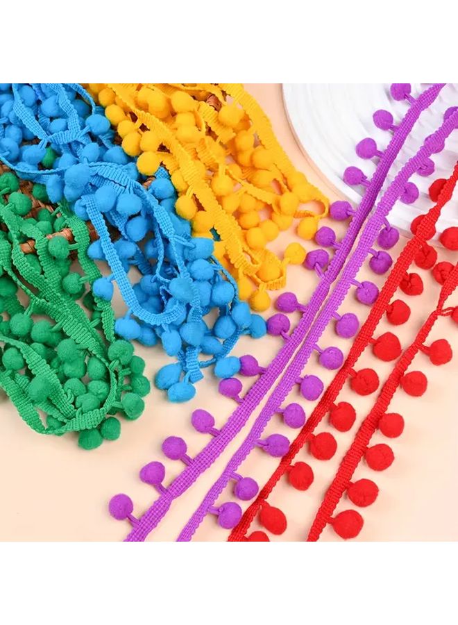Big Red 3m Nylon Pom Pom Trim 15mm Colorful Ball Decorative Tape For DIY Crafts - Image 1