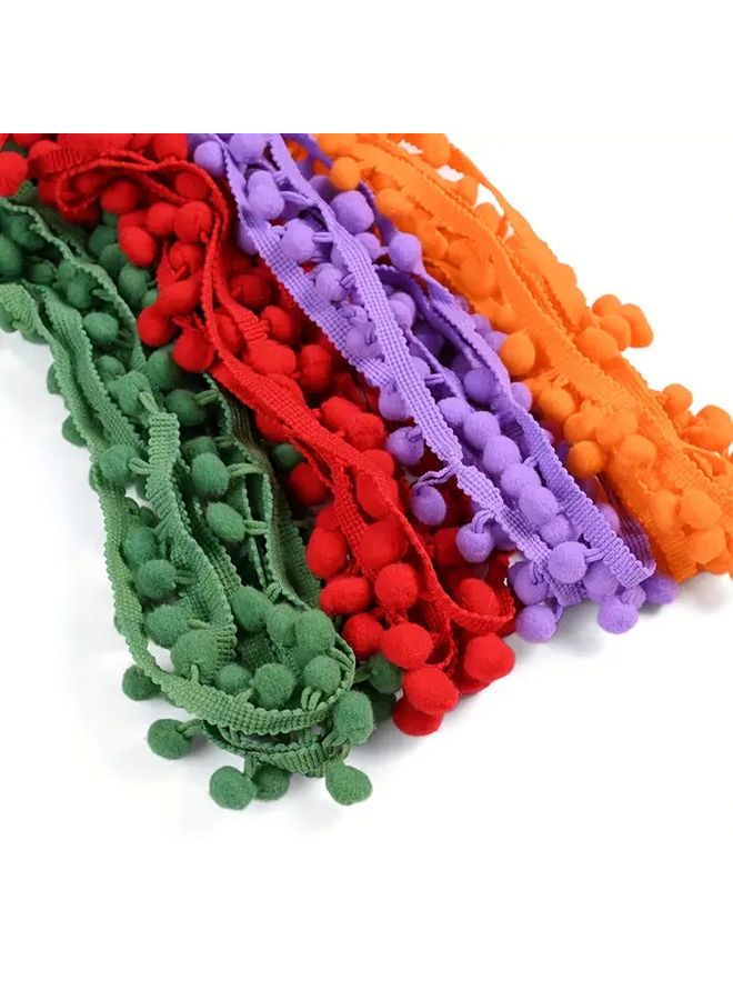 Big Red 3m Nylon Pom Pom Trim 15mm Colorful Ball Decorative Tape For DIY Crafts - Image 2