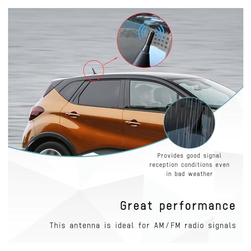 Sylvil Car Short Antenna, 1.37" Aluminum Radio Antennas Replacement, Carbon Fiber Antenna Kit with Screws, AM/FM Roof Mount Car Radio Reception Antennas Mast for Most Cars SUVs (Black) - Image 5
