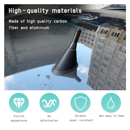 Sylvil Car Short Antenna, 1.37" Aluminum Radio Antennas Replacement, Carbon Fiber Antenna Kit with Screws, AM/FM Roof Mount Car Radio Reception Antennas Mast for Most Cars SUVs (Black) - Image 4