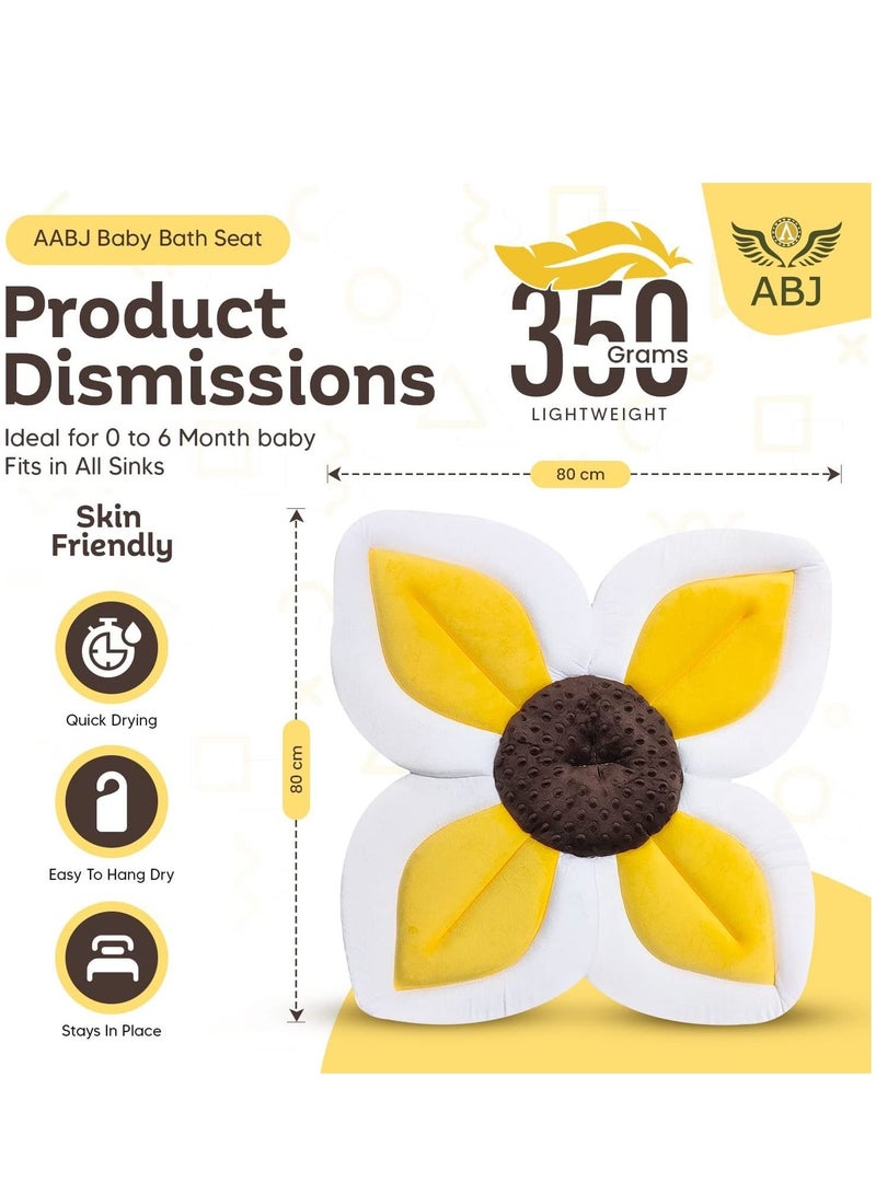 ABJ Baby Bath Tube Four Pedal - Fit for All Kind Of Tubs ( 0 -6 Month), Baby Bath Seat Flower Shaped Comfortable Bathtub, Baby Bather, Baby Bath, Kids Bath Support - Image 2