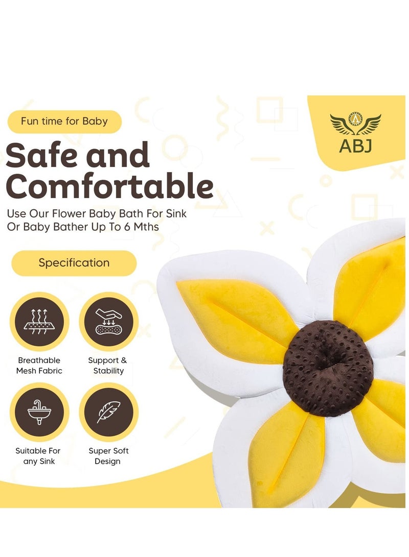 ABJ Baby Bath Tube Four Pedal - Fit for All Kind Of Tubs ( 0 -6 Month), Baby Bath Seat Flower Shaped Comfortable Bathtub, Baby Bather, Baby Bath, Kids Bath Support - Image 4