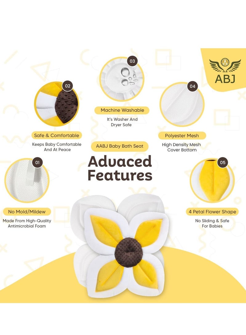 ABJ Baby Bath Tube Four Pedal - Fit for All Kind Of Tubs ( 0 -6 Month), Baby Bath Seat Flower Shaped Comfortable Bathtub, Baby Bather, Baby Bath, Kids Bath Support - Image 3