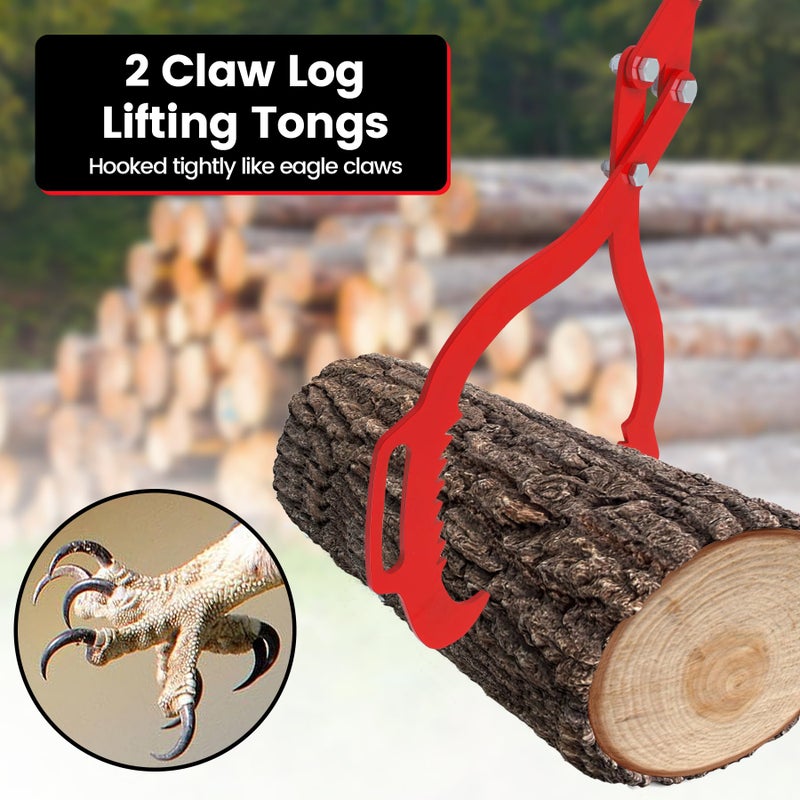 Toriexon Log Tongs 18 inch 2 Serrated Claw, Eagle Claw Design Log Grapple, Heavy Duty Logging Tongs 772 Pounds Lifting Capacity for Trucks, ATVs, Tractors, Forklifts - Image 5
