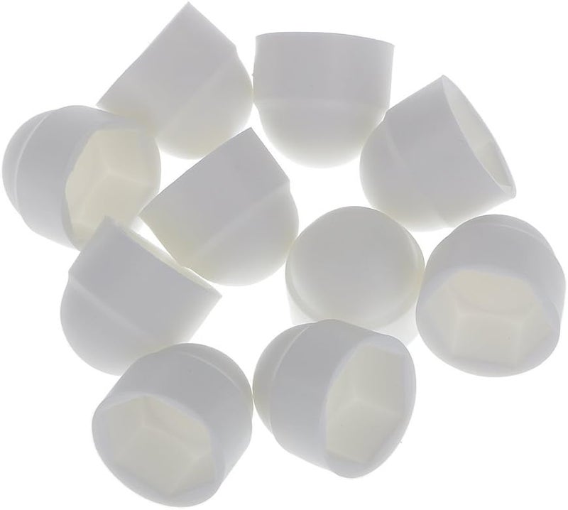 klarako 10 Pcs White M8 13x15mm Dome Bolts Nuts Protection Caps Cover Hex Hexagon Plastic - Image 1