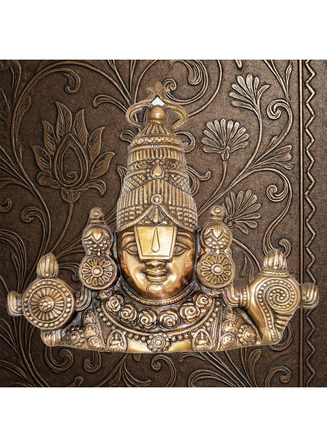 TSR Garden Store Lord Venkateswara Wall Hanging Idol - 16 Inch Metal Balaji Face Decor for Entrance, Pooja Room & Gifting - Antique Copper Finish by TSR Home Decors - Image 4