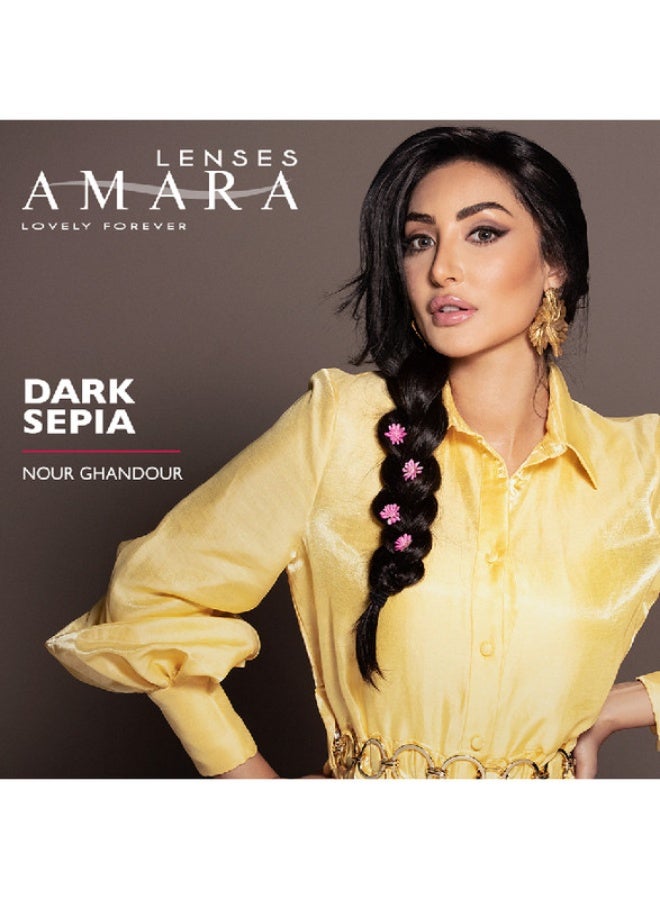 Amara Unisex Dark Sepia Monthly Disposable Contact Lenses, Color Contact Lenses, Cosmetic Contact Lenses, Brown Contact Lenses - Image 2