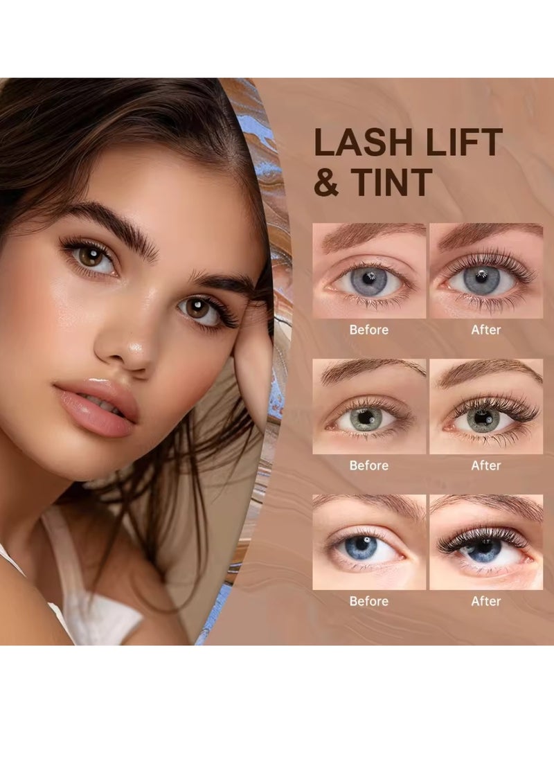 lakerain - Lash Lift and Tint Dye Kit Eyelash and Eyebrow Tint Dye Color Kit Professional Eyelash Lifting Kit for Home and Salon Use Lash Lifting Kit with Tools Eyebrow Tint Dye Kit Eyebrow Lash Color Kit Black - Image 1