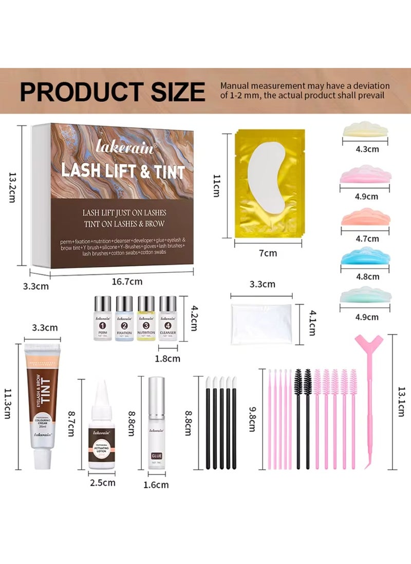 lakerain - Lash Lift and Tint Dye Kit Eyelash and Eyebrow Tint Dye Color Kit Professional Eyelash Lifting Kit for Home and Salon Use Lash Lifting Kit with Tools Eyebrow Tint Dye Kit Eyebrow Lash Color Kit Black - Image 1