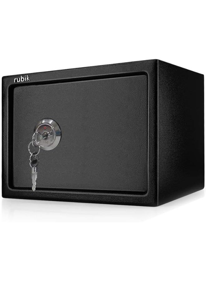 Rubik A4 Document Size Key Operated Safe Box Protects Money Cash Jewelry Passports for Home Office 25K (Size 25x35x25cm) Black - Image 1