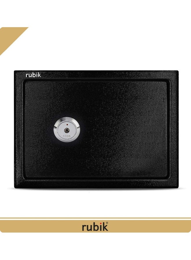 Rubik A4 Document Size Key Operated Safe Box Protects Money Cash Jewelry Passports for Home Office 25K (Size 25x35x25cm) Black - Image 3
