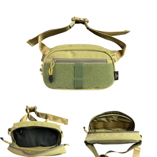 ROARING FIRE Ridger Tactical Fanny Pack for men with Twosides Adjustable Waist Belt and RFID Protection Concealed Carry Zippered Pocket for Hiking OutdoorFDE Color Nylon Version - Image 1