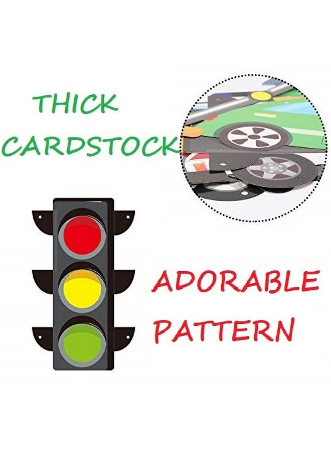 TICIAGA 10Pcs Transportation Cardboard Cut Out For Outdoor Porch Sign Door Banner Transportation Theme Birthday Party Banner Car Theme Hanging Party Decoration Kit Mix Of Car Plane Traffic Light - Image 5