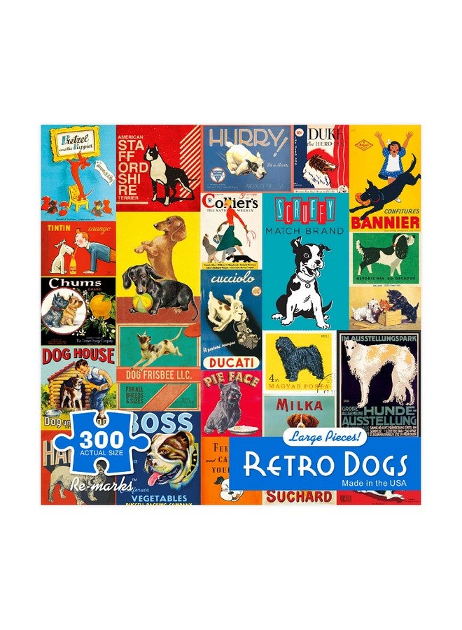 Re-marks Retro Dogs Puzzle, 300-Piece Jigsaw Puzzle for All Ages - Image 1