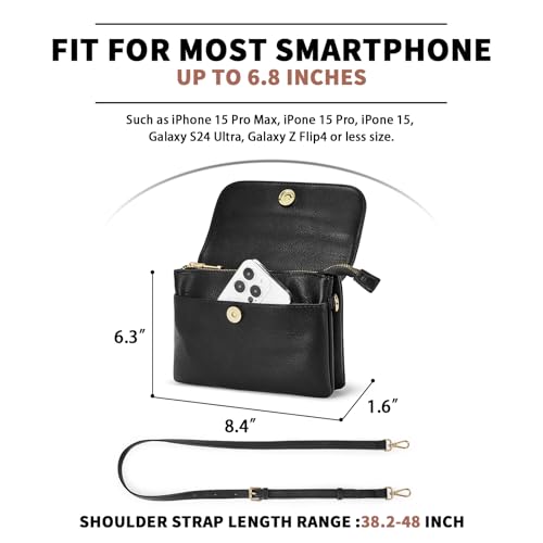 CHOLISS Small Crossbody Bags for Women, Vegan Leather Cell Phone Purse, Mini Travel Purse with Adjustable Strap - Image 2