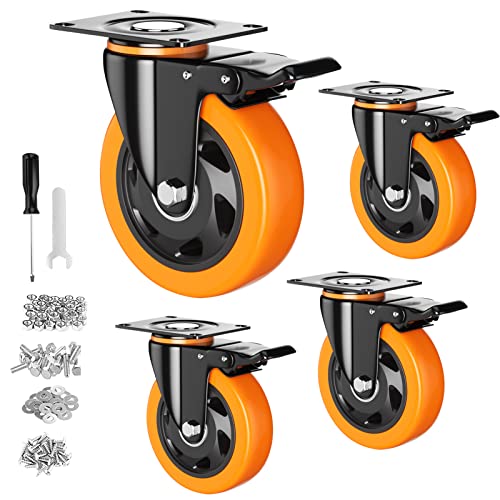 YUPEZOP 3 Inch Swivel Caster Wheels (4 Pack, Metal, Swivel Type, Multi-Surface) - Image 1