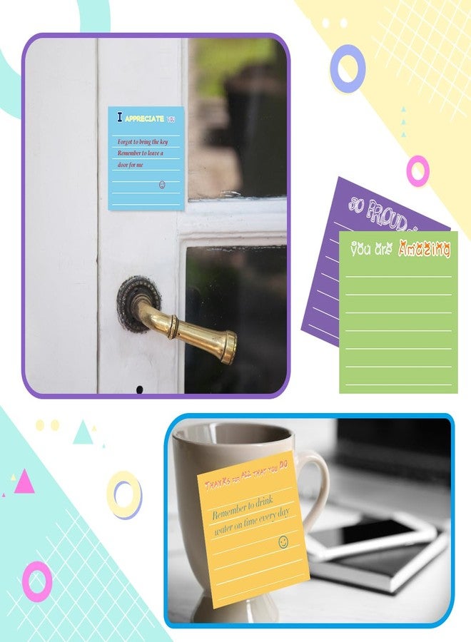 BHHQHH 36 Pcs Employee Appreciation Sticky Notes with Lines Cute Motivational Sticky Note Pads Inspirational Post Notes Gifts for Teacher Nurse Coworkers Office Supplies (3 x 3) - Image 3