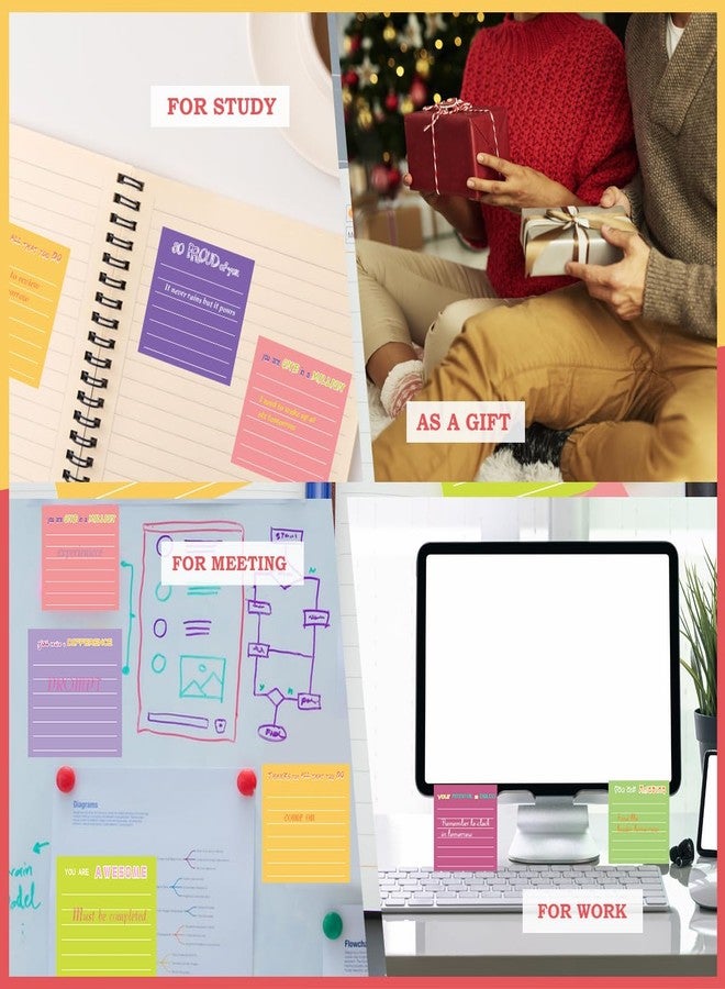 BHHQHH 36 Pcs Employee Appreciation Sticky Notes with Lines Cute Motivational Sticky Note Pads Inspirational Post Notes Gifts for Teacher Nurse Coworkers Office Supplies (3 x 3) - Image 5
