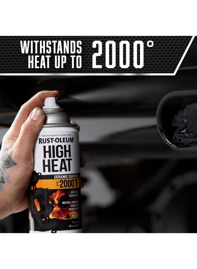 RUST-OLEUM High Heat Spray Paint, Flat Black Ceramic Coating, 12 oz / 340g, Heat Resistant up to 2000°F, Gas & Oil Resistant, Anti-Rust Aerosol Paint for BBQ Grill, Exhaust, Stove & Metal Surfaces, Gas & Oil Resistant-248903 - Image 4