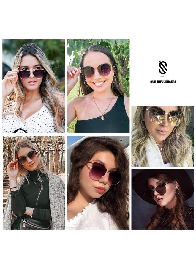 Sojos Mirrored Flat Lens Fashion Sunglasses For Women Sj1085 With Silver Framegradient Silver Mirrored Lens  - Image 2