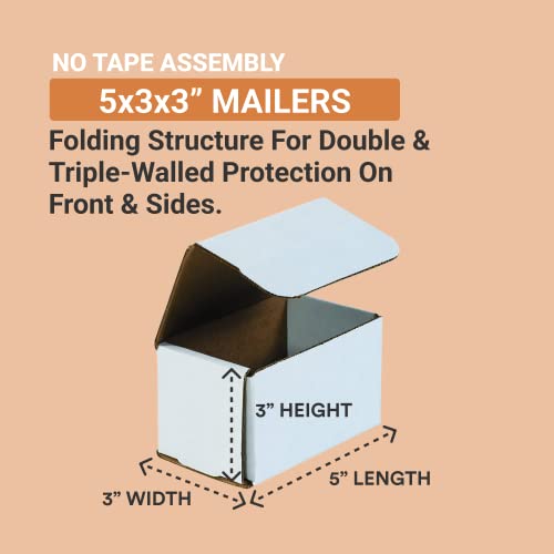 AVIDITI Shipping Boxes Small 5"L x 3"W x 3"H, 50-Pack | Corrugated Cardboard Box for Packing, Moving and Storage 5x3x3 533 - Image 2